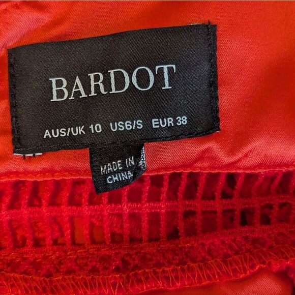 Bardot Gardencore Tomato Coquette Girl Feminine Coastal Beachy Chic Dress 6 - Picture 2 of 9